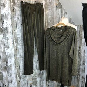 kathleen usherwood women’s pant and tunic set small gold metallic Periphery Cowl